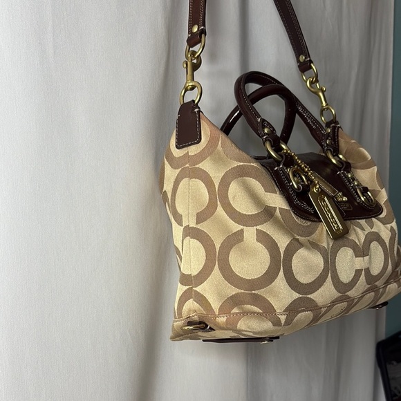 Coach Brown and Tan Satchel with Structured Design - Picture 5 of 16